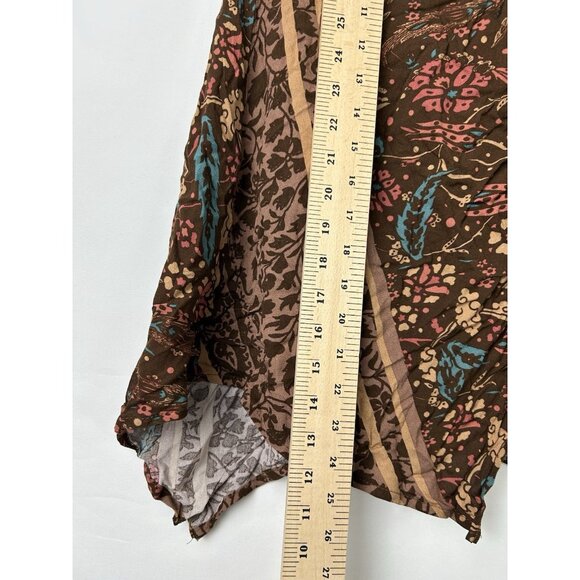 NWT Earthbound Trading Asymmetrical Brown Drawstring Skirt Boho Hippie Small - Picture 9 of 9